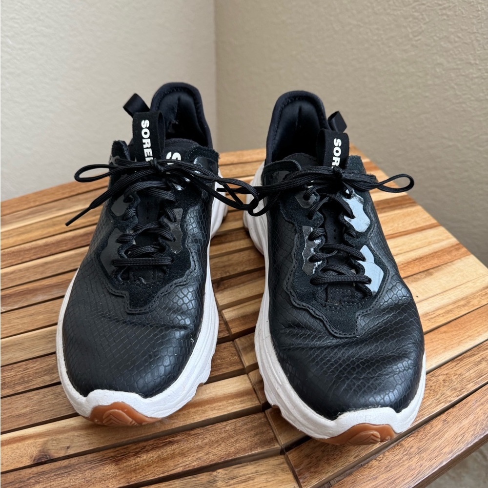 Sorel Black Athletic Shoes with White Soles - Picture 3 of 5